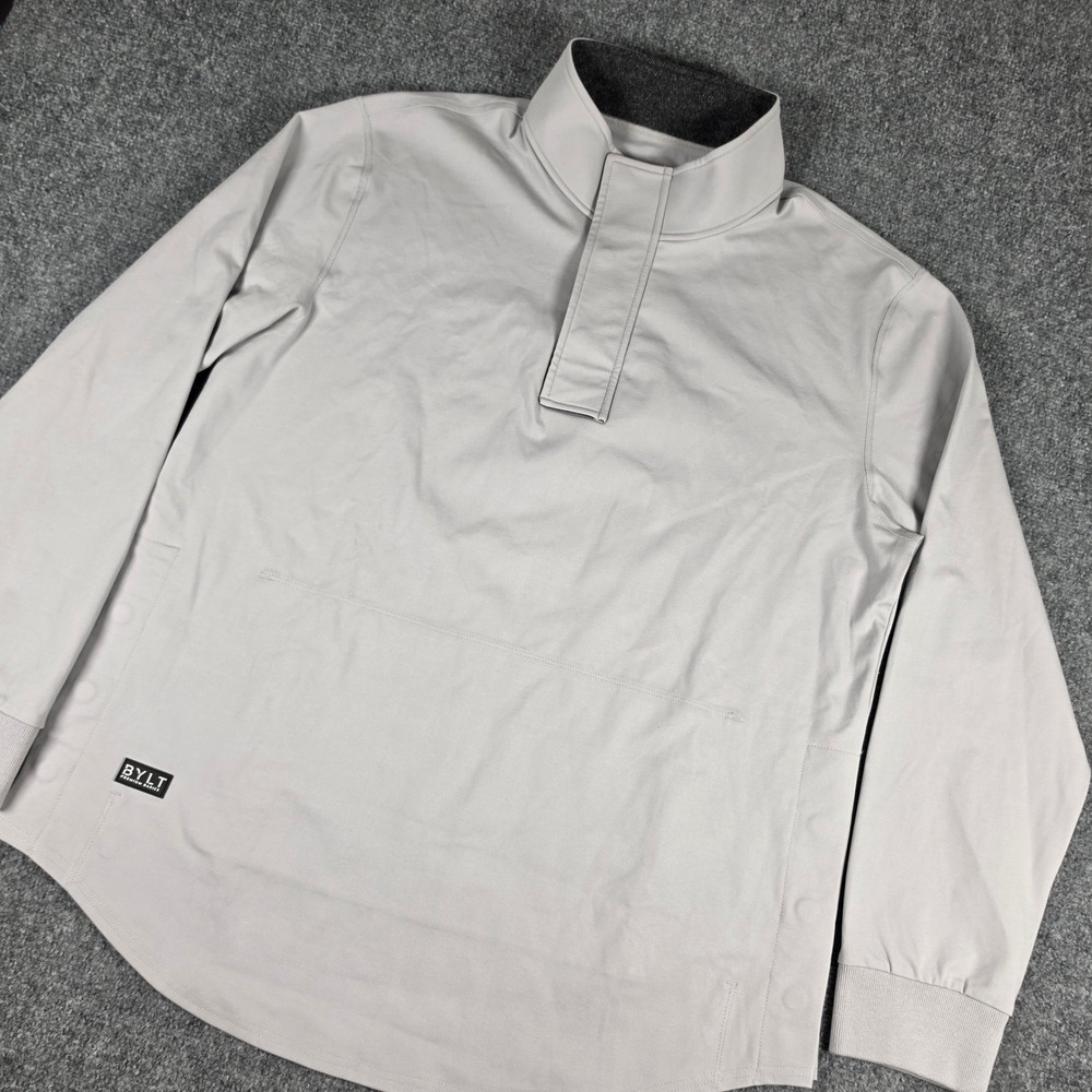 BYLT Elite Fairway Pullover Mens XL Fawn Grey Quarter Snap Golf Jacket